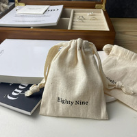Pochette de Rangement pour Bijoux, Pantalon à Rabat Pur en Lin de Bambou, Vêtements Confortables, Sac à Cordon en Toile de Coton
