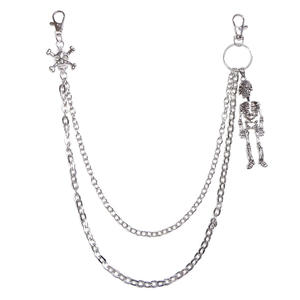 Cadena de cintura con diseño de esqueleto, estilo punk, de plata tibetana, para pantalones vaqueros, accesorio de moda casual - Product Image 5