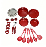 Ensemble de 13 ustensiles de cuisine en granit antiadhésif, écologiques et durables, comprenant poêle à frire, marmite et ustensiles en nylon – Compatible gaz et induction pour la cuisine domestique