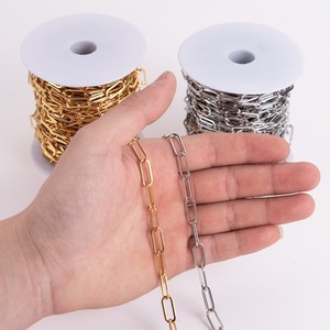 Nouvelle chaîne à maillons rectangulaires en acier inoxydable plaqué or 18 carats, largeur 6,5 mm, sans ternissement, pour bijoux, colliers, bracelets et accessoires - Product Image 3