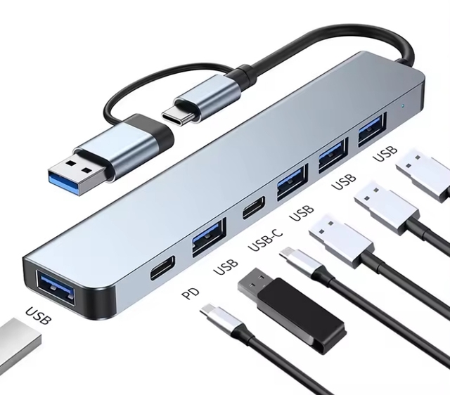 Wholesale 7 In1 Usb C Hub Splitter Usb Data Usb 3.0 Hub Adapter Docking Station Type c 2.0 Type-c Data Hub for Laptop Computer