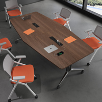 Table de conférence rectangulaire moderne en bois massif avec pieds réglables, design écologique, pour la maison, le bureau, l'hôtel, la salle à manger, qualité commerciale