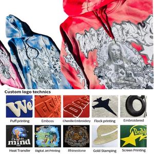 Conjunto de Chándal Oversize Personalizado OEM de Algodón para Hombre, Invierno, con Sudadera Estampada y Efecto Desgastado, Conjuntos de Chándal con Lavado Ácido para Hombre - Product Image 4