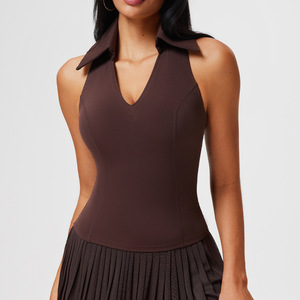 Camiseta Deportiva sin Mangas para Mujer, Estilo Polo, para Tenis, Yoga, Golf, con Cuello en V, Relleno Incorporado, Transpirable - Product Image 3