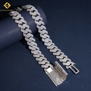 Elegant Daily 925 Sterling Silver Micro Set Moissanite Cuban Link Necklace VVS Moissanite Silver Fine Jewelry Gift Wholesale - Product Image 4