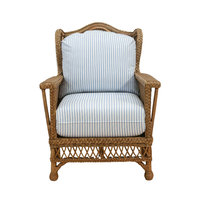 Fauteuil lounge traditionnel en rotin naturel tressé à la main, style nid d'oiseau, pour hôtel et club, fauteuil d'appoint rayé pour salon, usage intérieur