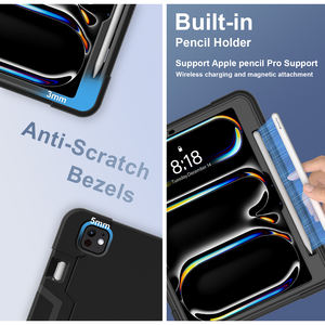 Funda Resistente para Tablet <span class=keywords><strong>iPad</strong></span> <span class=keywords><strong>Pro</strong></span> 11 Pulgadas 2024 M4 /<span class=keywords><strong>Pro</strong></span> 11\" 2025 M5 con Soporte para Lápiz, Funda Protectora de Silicona y Plástico Resistente a Golpes - Product Image 4
