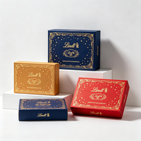 Boîte cadeau de Noël haut de gamme avec estampage à chaud, rouge, livraison express 72H, emballage de luxe pour chocolats