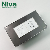 Interrupteur intelligent Niva, télécommande Wi-Fi, panneau tactile en acrylique, norme américaine, 2 interrupteurs muraux modulaires avec application, installation facile