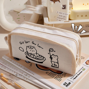 Astuccio in tela con design orsetto cartone animato, grande capacità, per studenti, cancelleria o regalo - Product Image 5