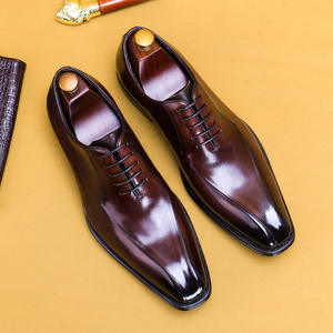 Men's British-Style Vintage Oxford <b>Dress</b> Shoes Bright Patent Leather Carved Square Toe Height Increasing Formal Shoes Wedding - Product Image 3