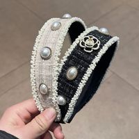 Nouvel arrivage Bandeau noeud de luxe pour femmes Camélia Tweed Designer Inspiré Accessoires cheveux Bandeau inspiré de l'hiver
