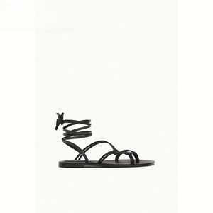 Sandalias de playa planas de suela gruesa para mujer, estilo romano con diseño de lazo de hadas, para verano 2026, calzado versátil para caminar al aire libre. - Product Image 3