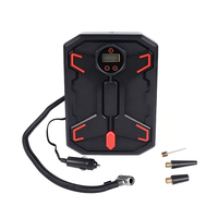 Compresseur d'air numérique portable 12V ABS avec manomètre numérique, gonfleur automatique, lumière d'urgence et adaptateurs de valve
