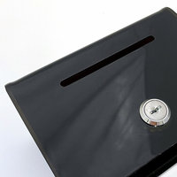 Boîte à dons en acrylique sur mesure avec porte-brochures, boîte à lettres en acrylique transparent avec serrure à clé