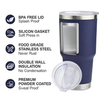 Gobelet isotherme personnalisé avec logo, 30 oz, en acier inoxydable, à double paroi, avec revêtement en poudre, tasse à café isolée, tasse de voyage avec couvercle