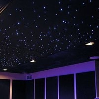 Panneau de plafond en polyester pour salon, effet ciel étoilé avec étoiles filantes en fibre optique