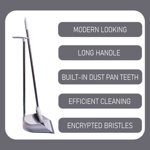 Angle Broom and Dustpan Combo with Long <b>Handle</b> Lobby Dust <b>Pan</b> Sweep Set for Outdoor - Product Image 4
