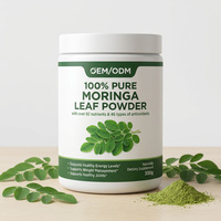 OEM ODM Label Pribadi Bubuk Daun Moringa 300g Suplemen Harian Kesehatan Alami Kaya Nutrisi Superfood