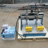 Routeur CNC 4 axes à deux broches, machine CNC 6090 avec rail de guidage linéaire, gravure et perçage, routeur CNC double broche LY 6090L-1.5KW
