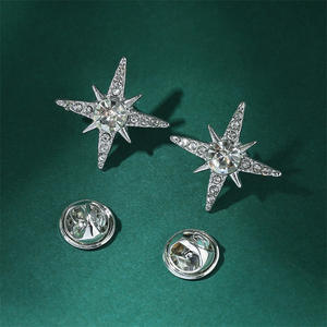 Retro moda ornamento hombres joyería Cristal Diamantes de imitación Collar Pin broche pequeño diseñador geométrico declaración solapa Pin broches - Product Image 4