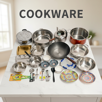 Set Peralatan Masak Keramik Anti Lengket 8pcs Kompatibel Induksi Set Panci dan Wajan Grosir Set Peralatan Masak Dapur