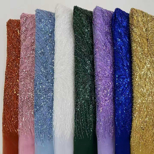 Tessuto ricamato a strati con perline bianche in pizzo con perline in tessuto ricamato abito da sposa <span class=keywords><strong>maglia</strong></span> - Product Image 6