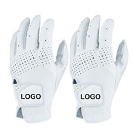 Guantes de Golf de Alta Calidad para Mano Izquierda, Cuero Cabretta, Logotipo Personalizado, Transpirables