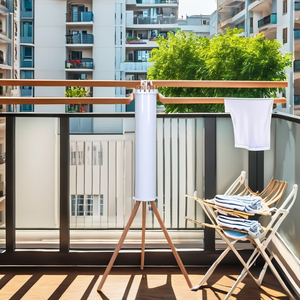 Séchoir à linge multifonctionnel pliable en <span class=keywords><strong>bambou</strong></span> Kesing, design pieuvre, pour salon et salle de bain, idéal pour le rangement et le nettoyage - Product Image 6
