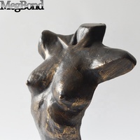 Statue de buste de femme en fonte, artisanat métallique fait main, sculpture nue sexy pour la décoration de la maison, design contemporain, art de table
