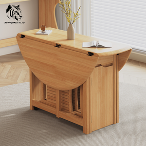 Fournisseur chinois, prix le plus bas, personnalisable, en stock, expédition immédiate, design unique, meubles de salle à manger en bois, table pliante en bois. - Product Image 2