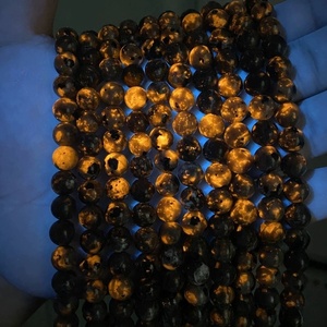 Accesorios de cuentas de piedra de llama natural Cuentas de bricolaje con brillo de Sol <span class=keywords><strong>Naranja</strong></span> Cuentas redondas Mineral crudo que comprende <span class=keywords><strong>jaspe</strong></span> de obsidiana de howlita - Product Image 5