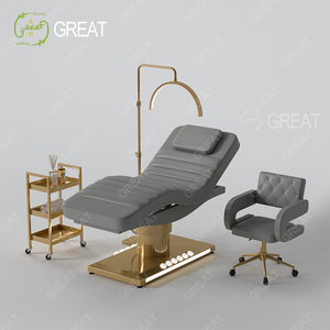 Lit de massage électrique moderne de luxe à 3 moteurs, réglable, pour soins de beauté, spa médical, esthétique et soins du visage - Product Image 5