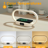 Lampe de chevet à LED intelligente de Noël, contrôle tactile, 3 couleurs, gradation, charge sans fil, directement de l'usine
