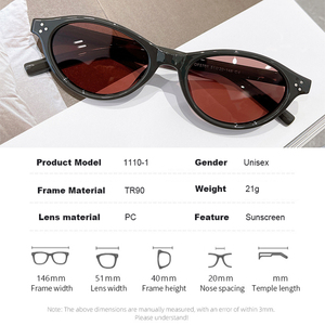 Occhiali da Sole Retrò con Montatura Piccola, Occhiali da Sole Ovali Polarizzati Unisex di Alta Qualità in TR90, Design Cat Eye - Product Image 2