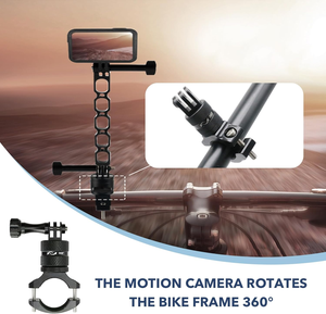 Support de guidon de vélo/moto rotatif à 360 degrés en alliage d'aluminium pour GoPro Hero 13 12 11 10 Dji Osmo Insta360 X5 - Product Image 5