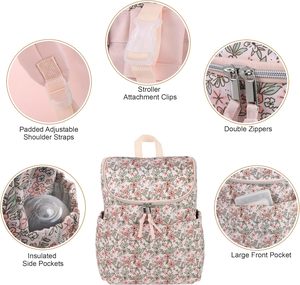 <span class=keywords><strong>Sac</strong></span> <span class=keywords><strong>à</strong></span> dos multifonctionnel pour couches et voyage, motif floral, avec matelas <span class=keywords><strong>à</strong></span> <span class=keywords><strong>langer</strong></span> et sangles pour poussette, en polyester - Product Image 6