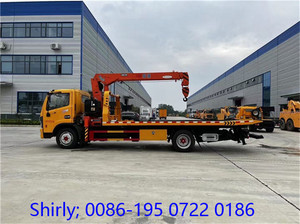 Dongfeng รถบรรทุกพ่วงรถเครน5ton, รถบรรทุกพ่วงถาดเอียงพื้นเรียบ8-10ตัน - Product Image 2