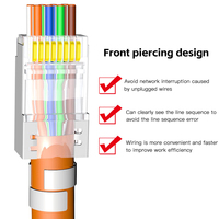 Conector RJ45 Cat7 de Pasaje Directo, Conector Blindado de Cristal de 1.5mm, Conector Modular CAT7 FTP Blindado 8P8C, 10 piezas/50 piezas/100 piezas