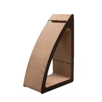 Griffoir vertical incurvé pour chat, en carton ondulé résistant à l'usure, grand nid triangulaire pour griffes de chat, protection anti-griffures pour canapé