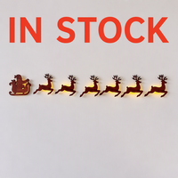 Ensemble d'autocollants décoratifs muraux en forme de rennes LED, silhouette lumineuse de Noël à suspendre au mur, 7 pièces, décoration festive pour la maison