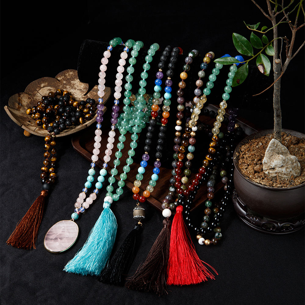 Custom Fashion Stone Jewelry 108 Beads Mala Necklace