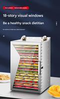 Secador de alimentos preciso de 18 capas con ajustes de perilla ajustables
