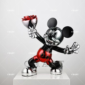 Scultura in Resina a Colori Cromati di <span class=keywords><strong>Topolino</strong></span> <span class=keywords><strong>e</strong></span> <span class=keywords><strong>Minnie</strong></span>, Statua Decorativa da Tavolo Creativa, <span class=keywords><strong>Topolino</strong></span> Boxeur per Arredamento Artistico - Product Image 3