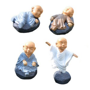 Decoración de micropaisaje Weij, pequeño <span class=keywords><strong>monje</strong></span> de dibujos animados, musgo, suculenta, proceso de ensamblaje DIY - Product Image 1