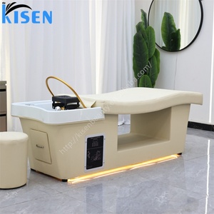 KISEN Professional Modern Salon Shampoo <b>Bed</b> With <b>LED</b> Hair Washing Massage Head Spa Basin Ready Ship for Bathroom Application - Product Image 5