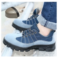 Sepatu Keamanan Anti Benturan Berujung Baja untuk Bengkel Dalam Ruangan, Anti Statis, ESD Shield, Sepatu PU Industrial Low Cut Pria