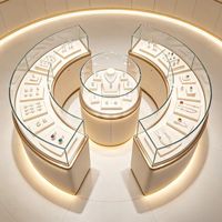 Présentoir à bijoux et vitrine avec éclairage LED - Présentoir de vente au détail durable et écologique pour les bijouteries