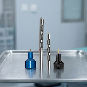 Cannule d'aspiration à trois ports, cannule d'aspiration générale 60cc, embout Toomey, acier inoxydable allemand, finition miroir, finition satinée, classe I R - Product Image 2
