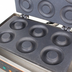 Yüksek kalite 110V/220V otomatik yapışmaz aperatifler çörek makinesi elektrikli waffle donut yapma makinesi - Product Image 5